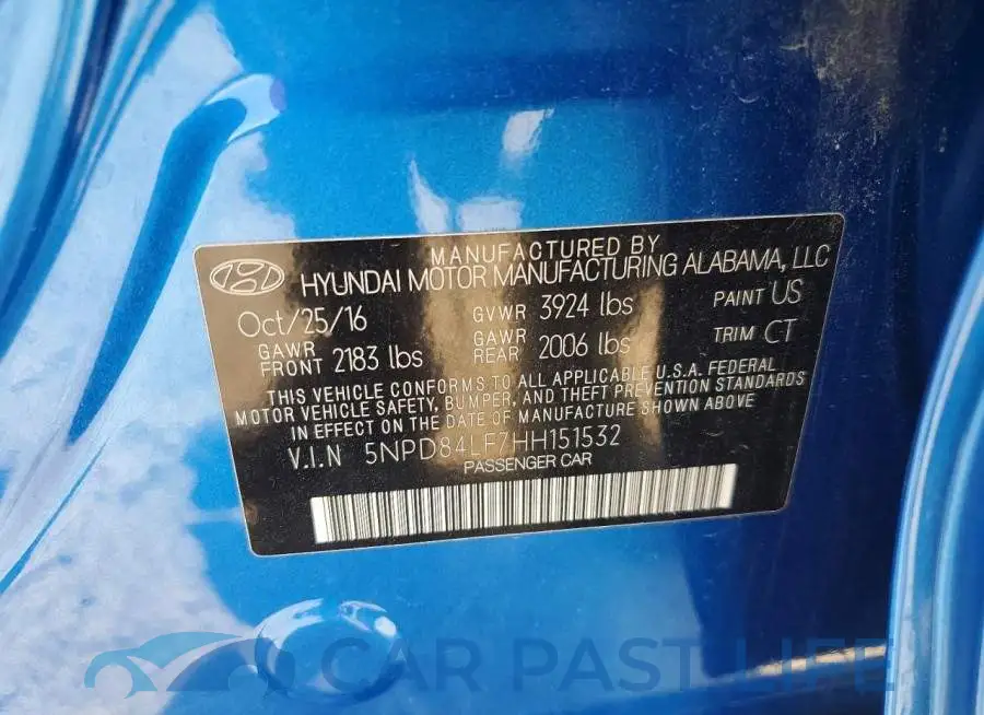 5NPD84LF7HH151532# 12