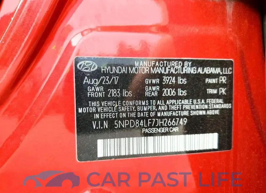 5NPD84LF7JH266749# 12