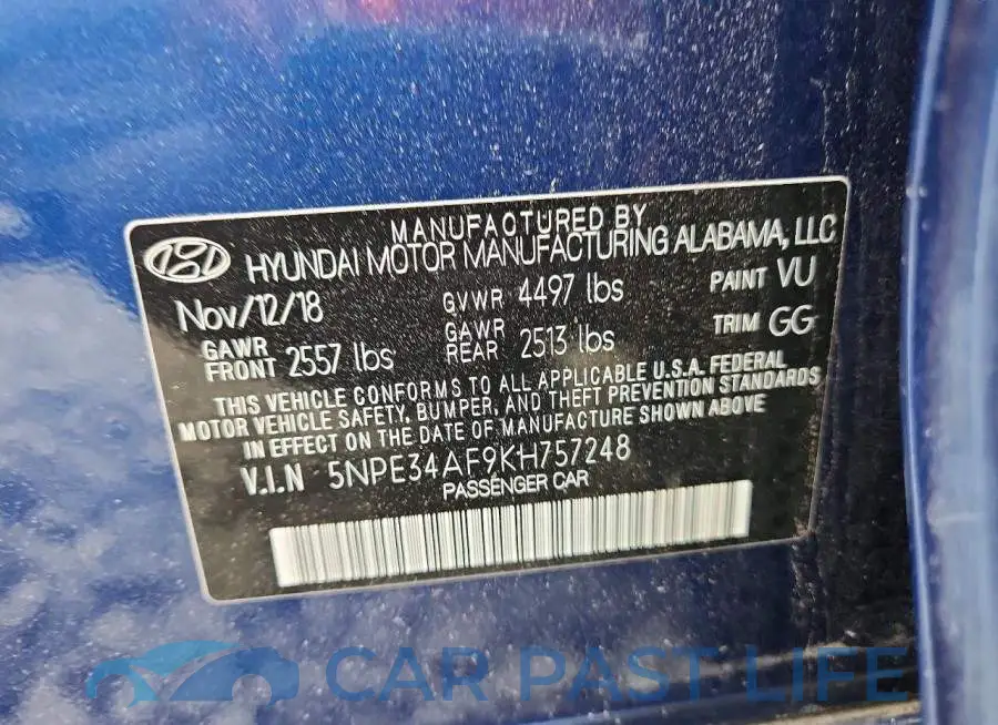 5NPE34AF9KH757248# 12