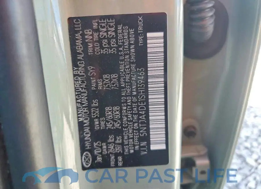 5NTJA4DE1SH139463# 12