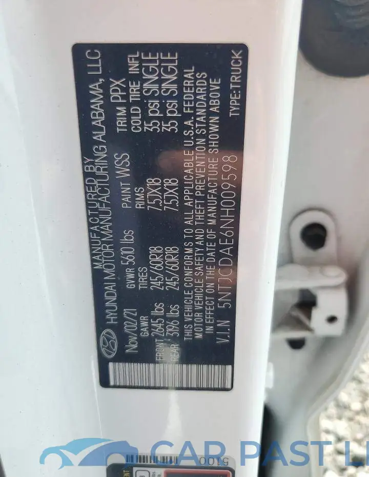 5NTJCDAE6NH009598# 13