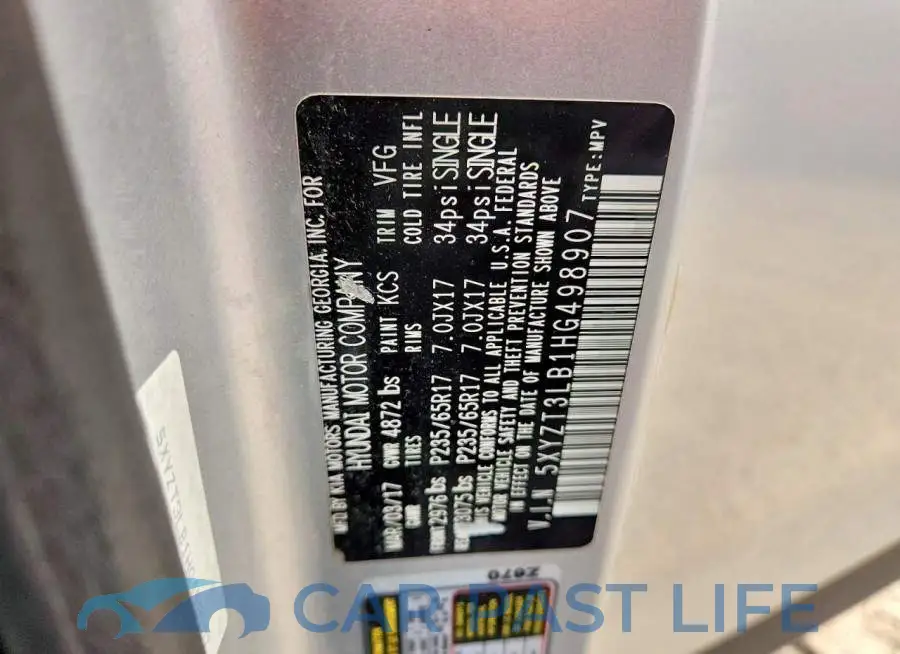 5XYZT3LB1HG498907# 13