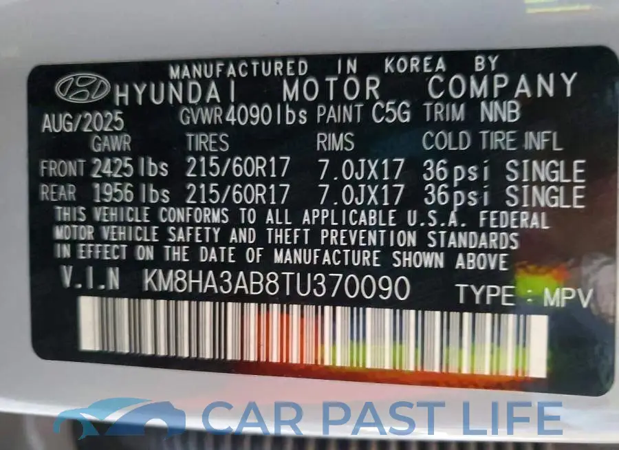 KM8HA3AB8TU370090# 12