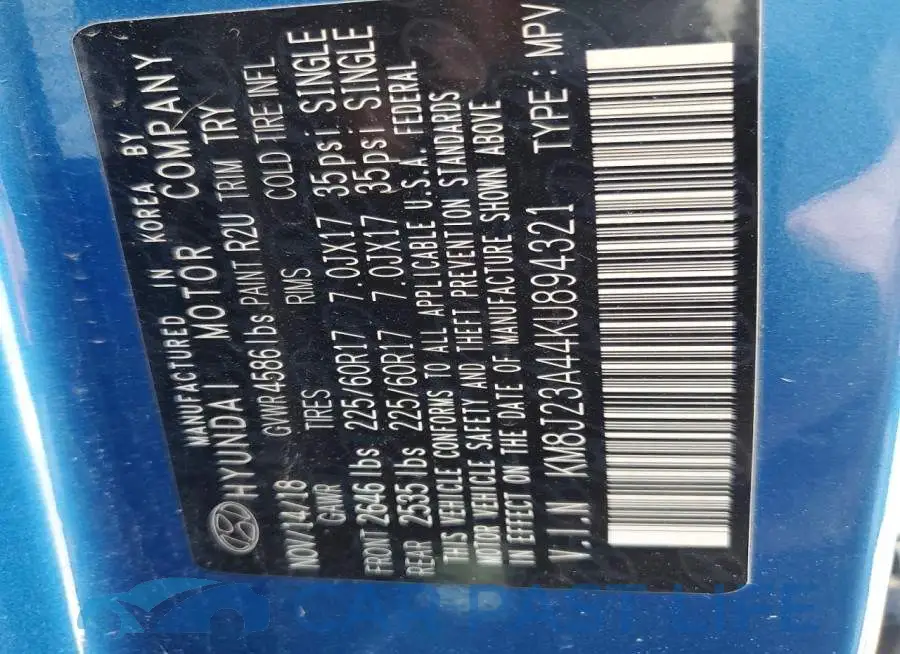 KM8J23A44KU894321# 13