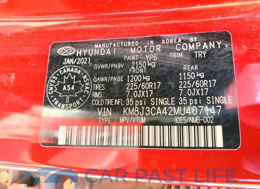 KM8J3CA42MU407147# 13