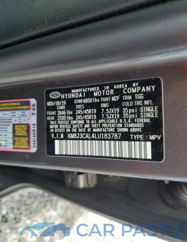 KM8J3CAL4LU183787# 13