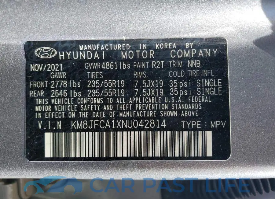 KM8JFCA1XNU042814# 13