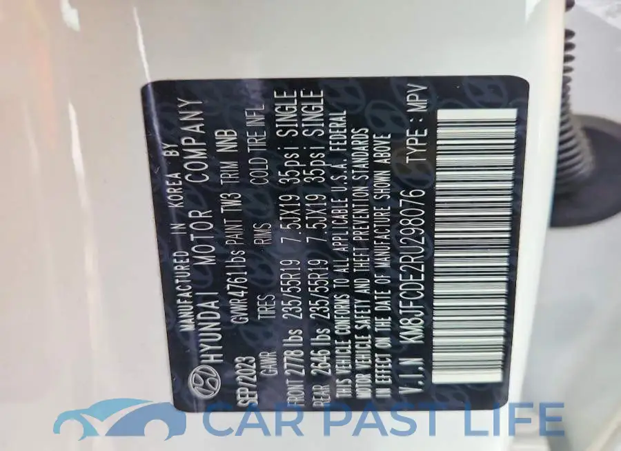 KM8JFCDE2RU298076# 14