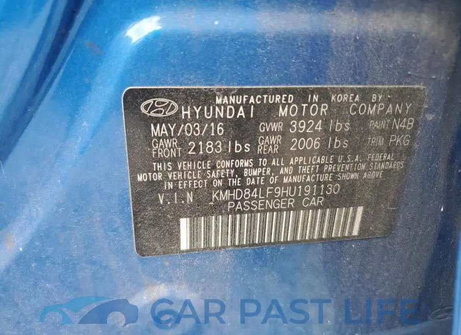 KMHD84LF9HU191130# 12