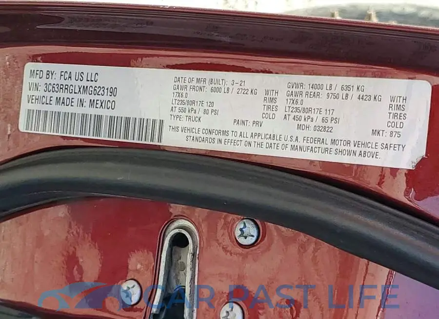 3C63RRGLXMG623190# 13