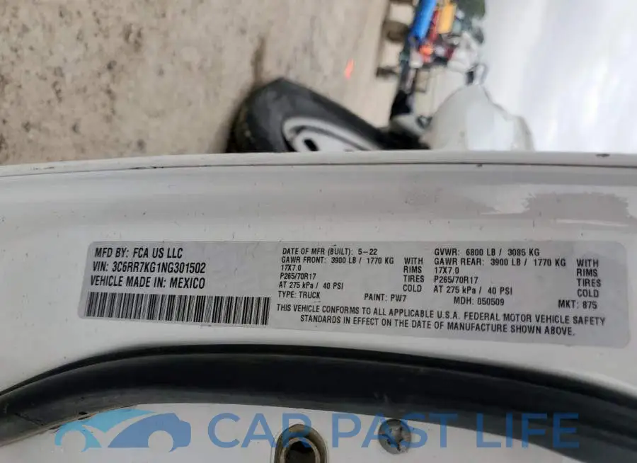 3C6RR7KG1NG301502# 12