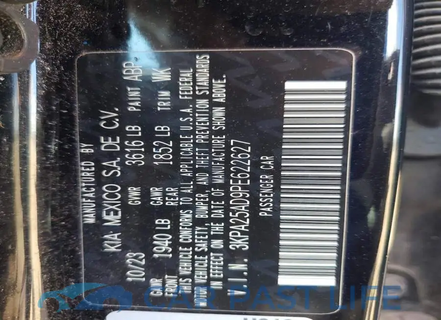 3KPA25AD9PE622627# 13