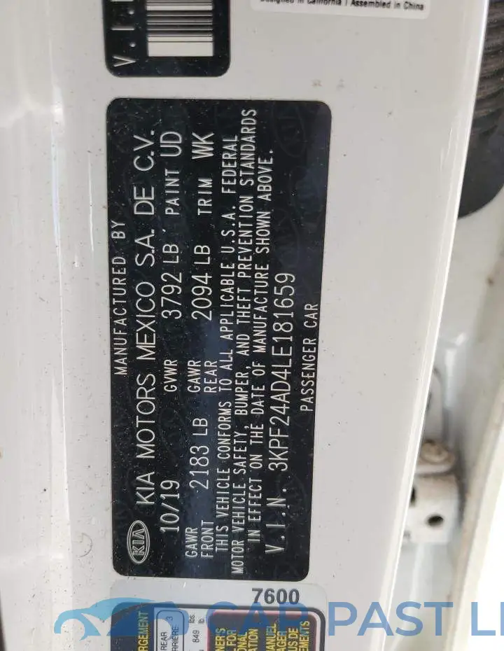 3KPF24AD4LE181659# 12