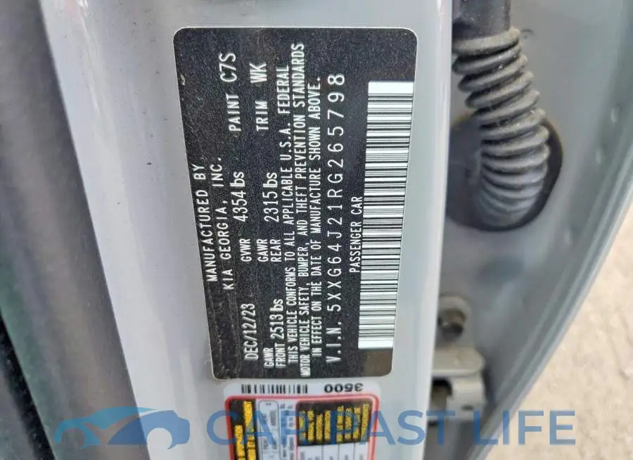 5XXG64J21RG265798# 12