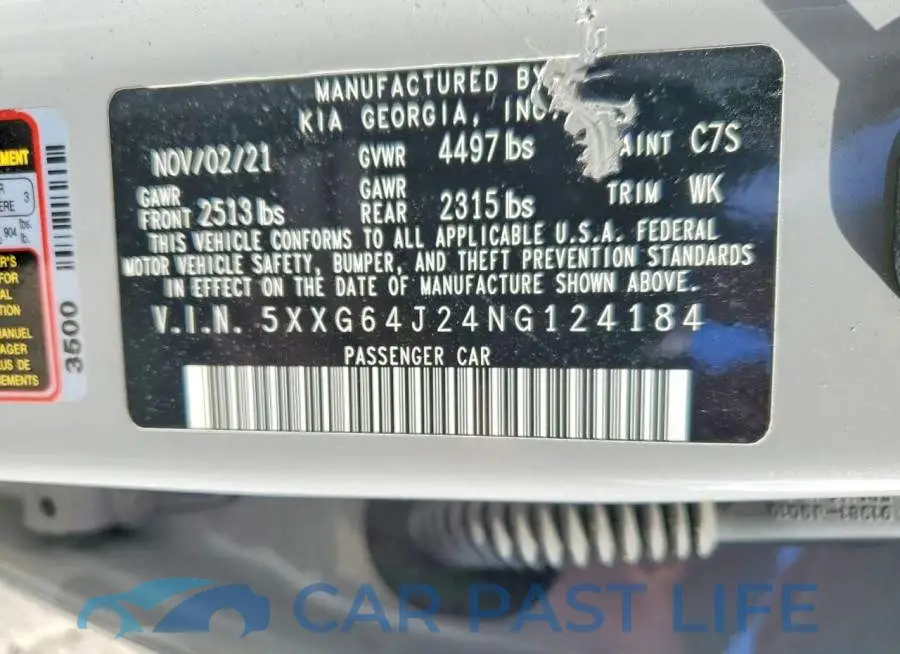 5XXG64J24NG124184# 12