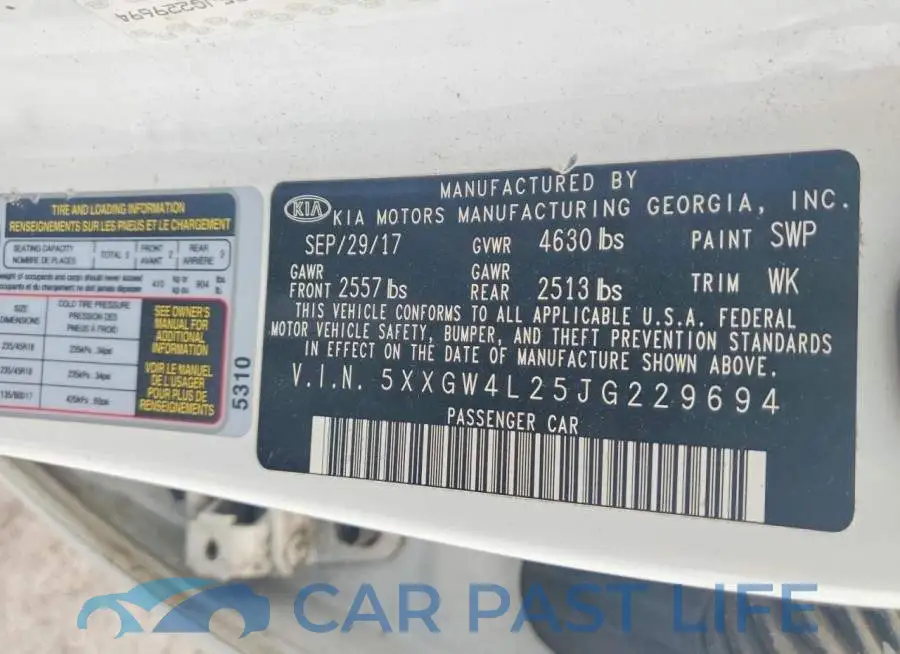5XXGW4L25JG229694# 12