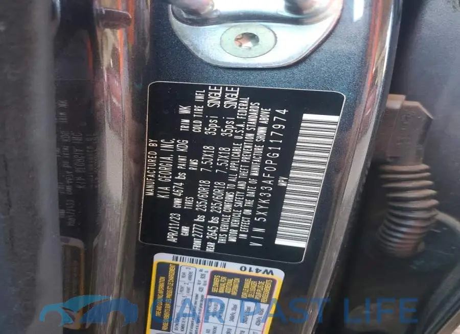 5XYK33AF0PG117974# 13