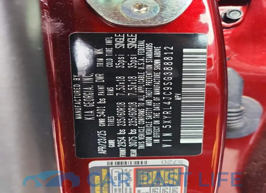 5XYRL4JC9SG388812# 14