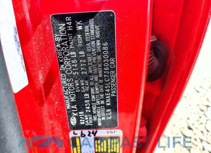 KNAE45LC7J6030086# 12