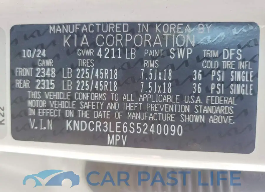KNDCR3LE6S5240090# 13