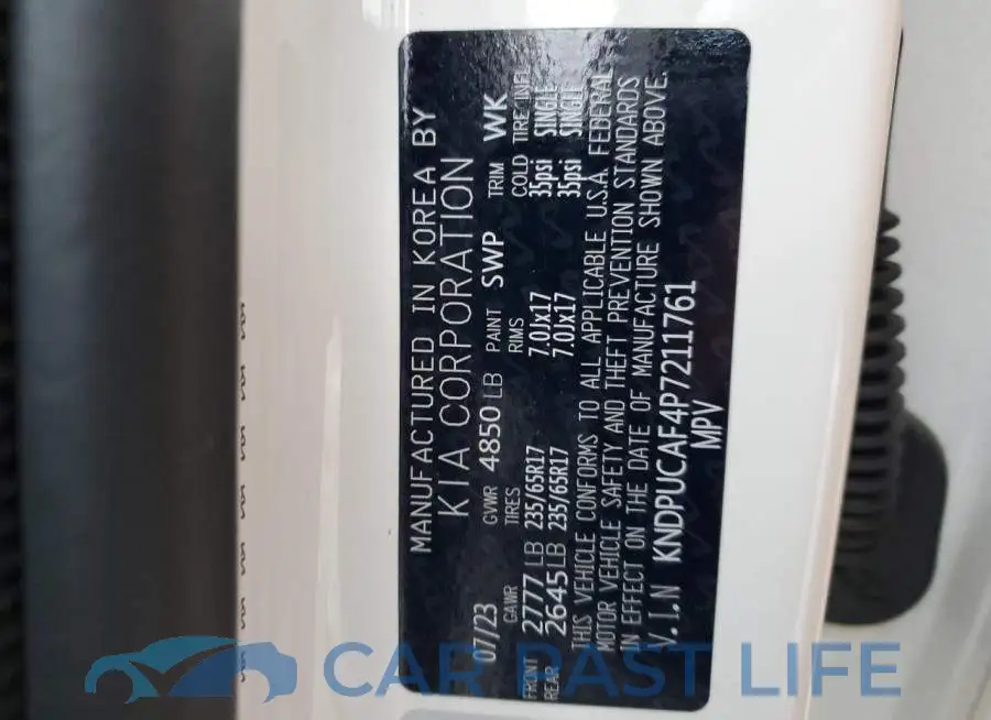 KNDPUCAF4P7211761# 14