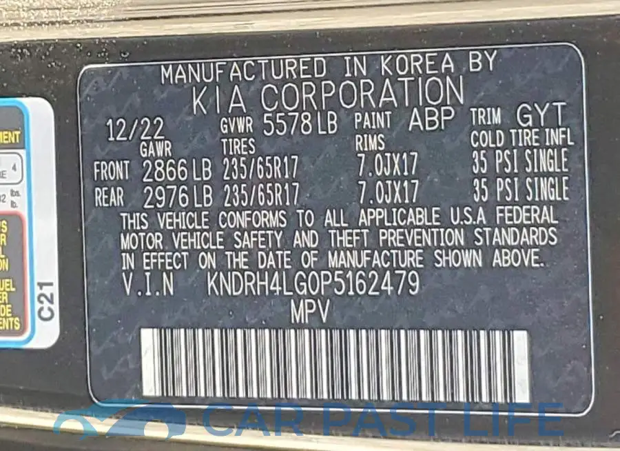 KNDRH4LG0P5162479# 13