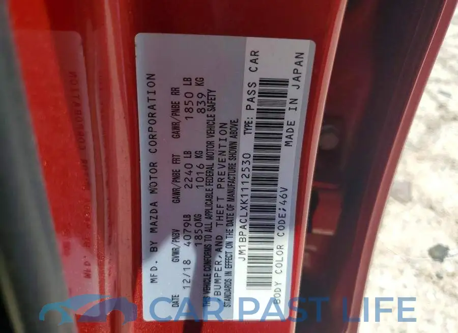JM1BPACLXK1112530# 12
