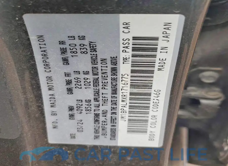 JM1BPALMXR1716775# 12