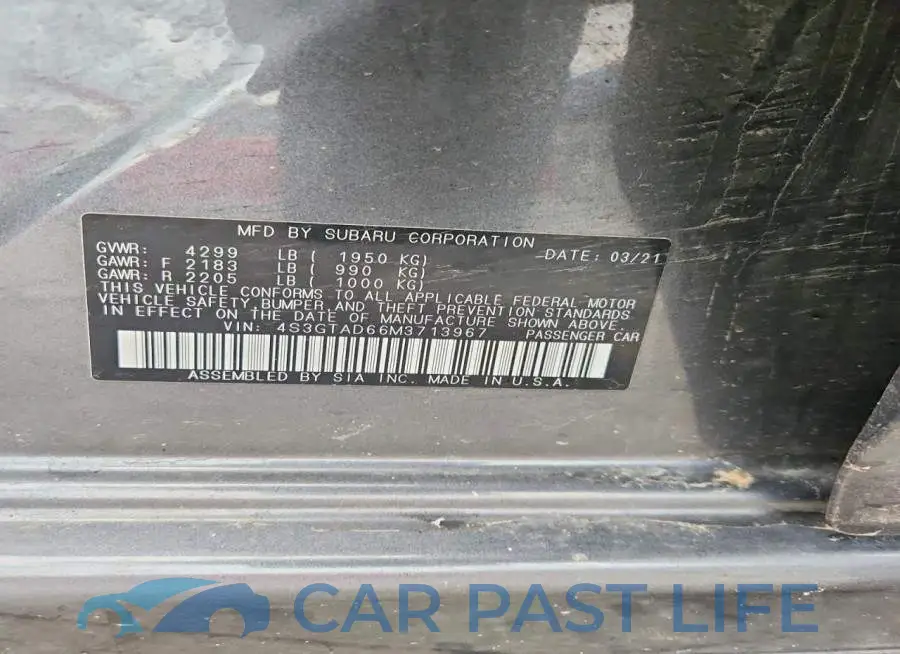 4S3GTAD66M3713967# 12