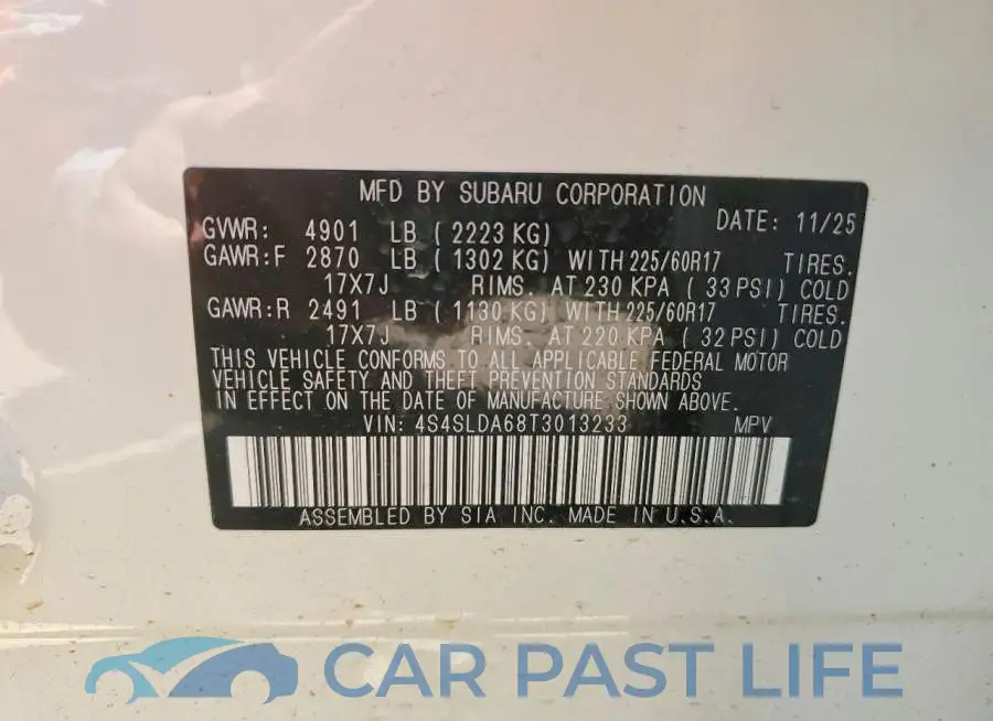 4S4SLDA68T3013233# 13