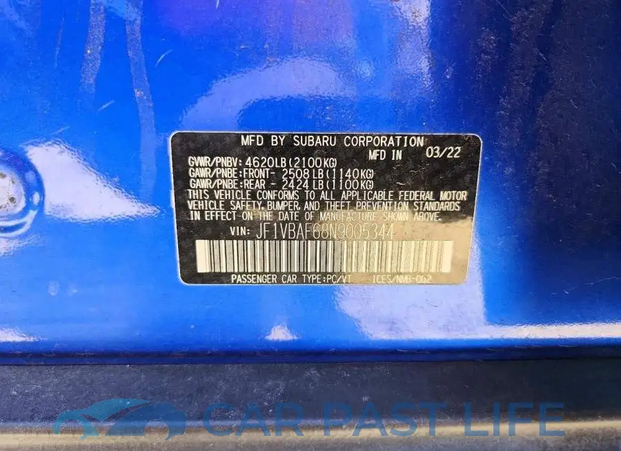 JF1VBAF68N9005344# 12