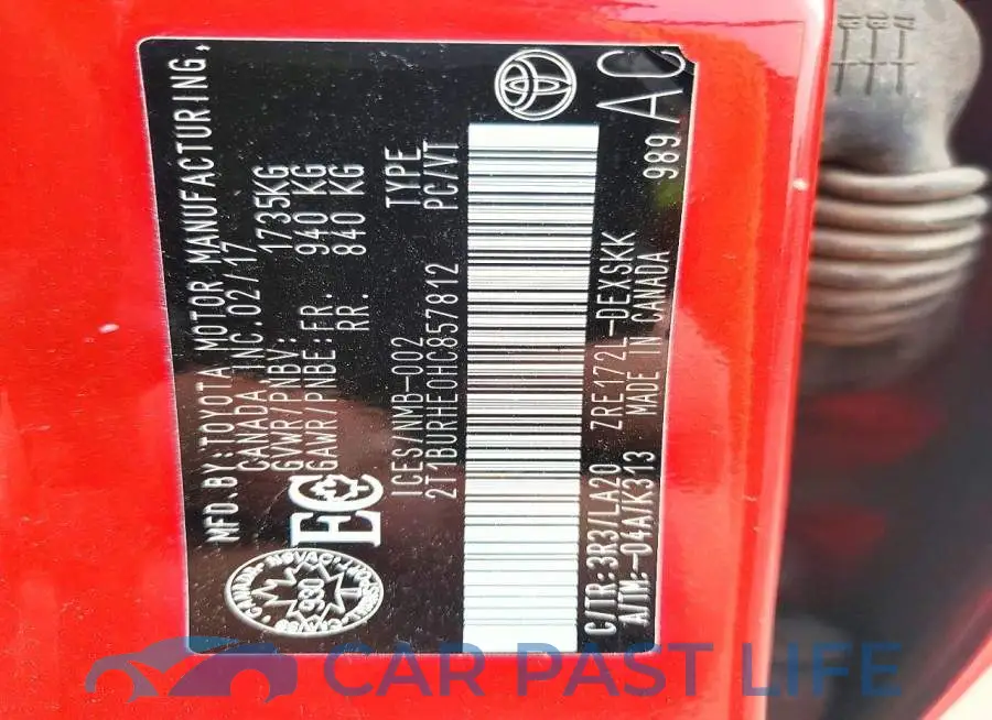 2T1BURHE0HC857812# 13