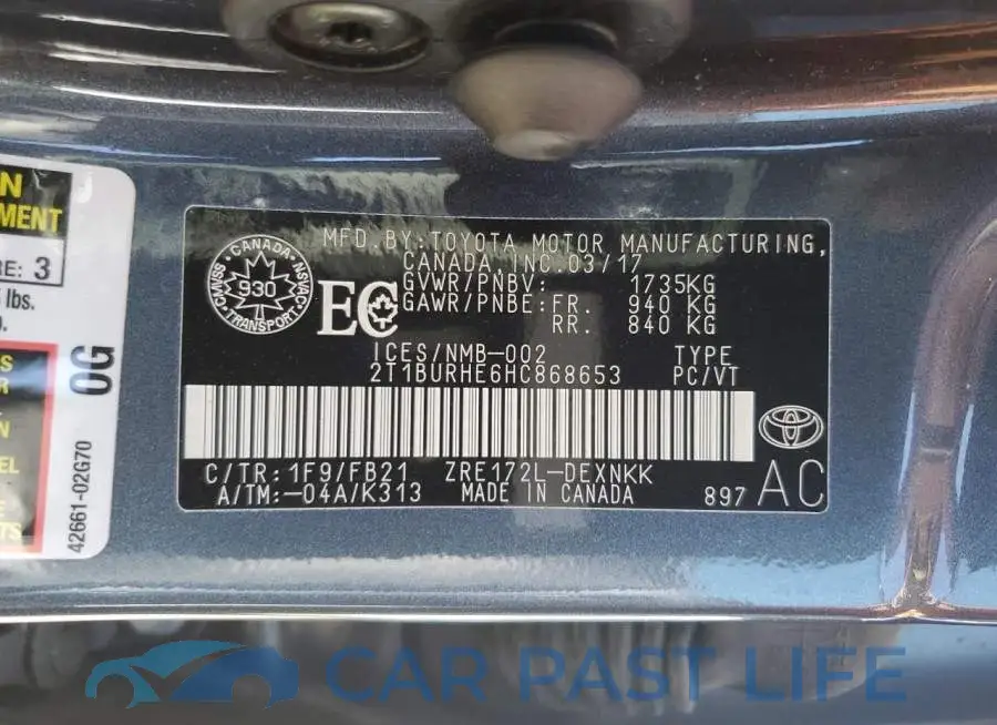 2T1BURHE6HC868653# 12