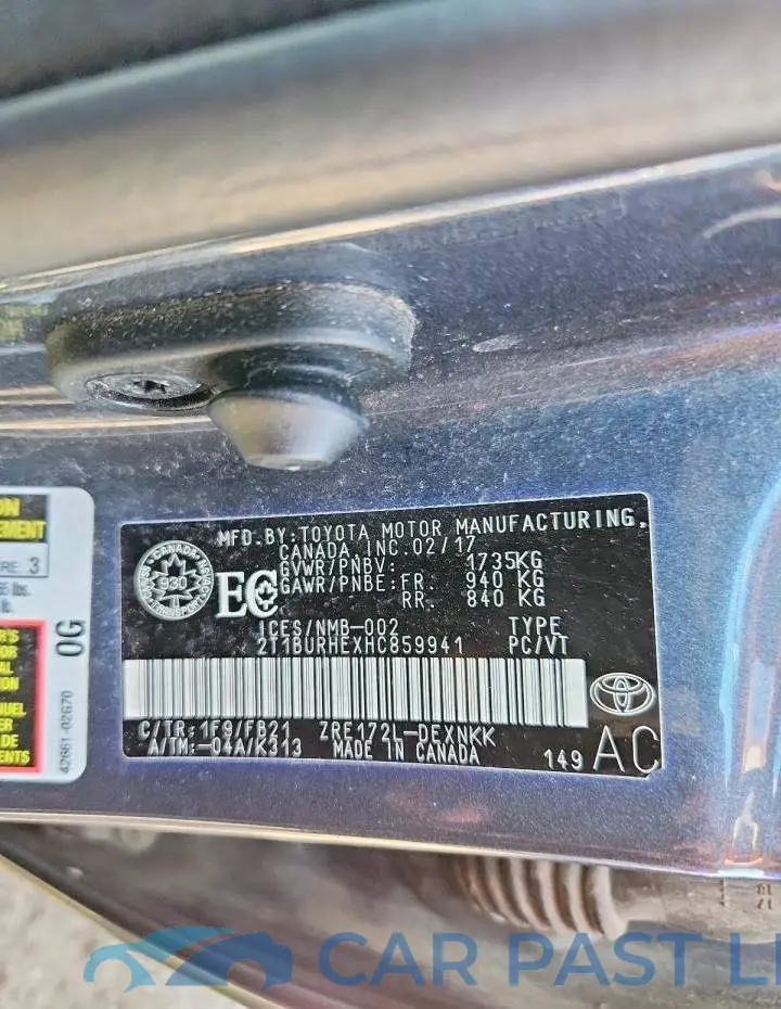 2T1BURHEXHC859941# 13