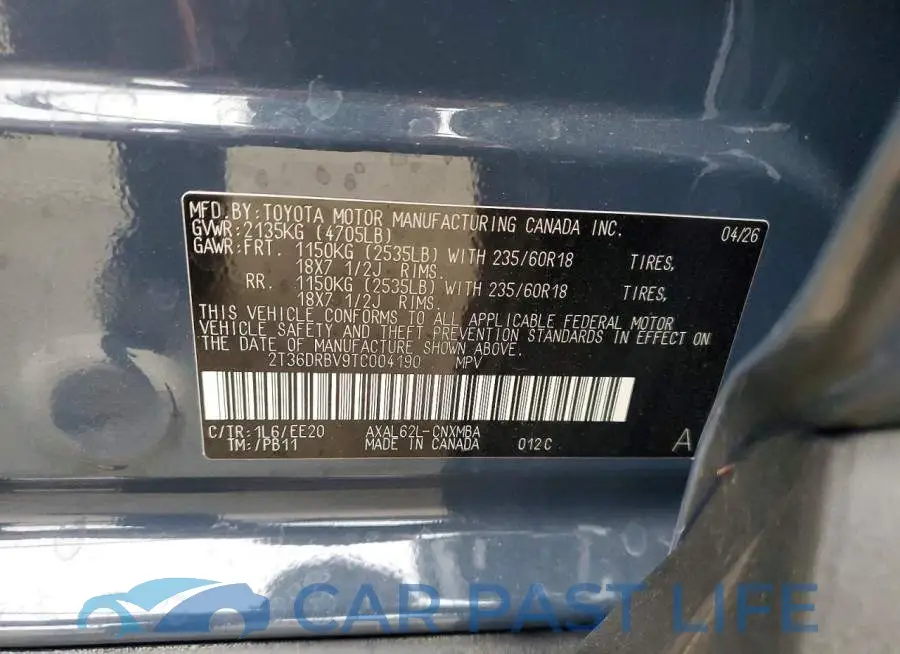 2T36DRBV9TC004190# 14