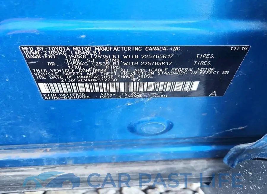 2T3BFREV4HW572230# 13
