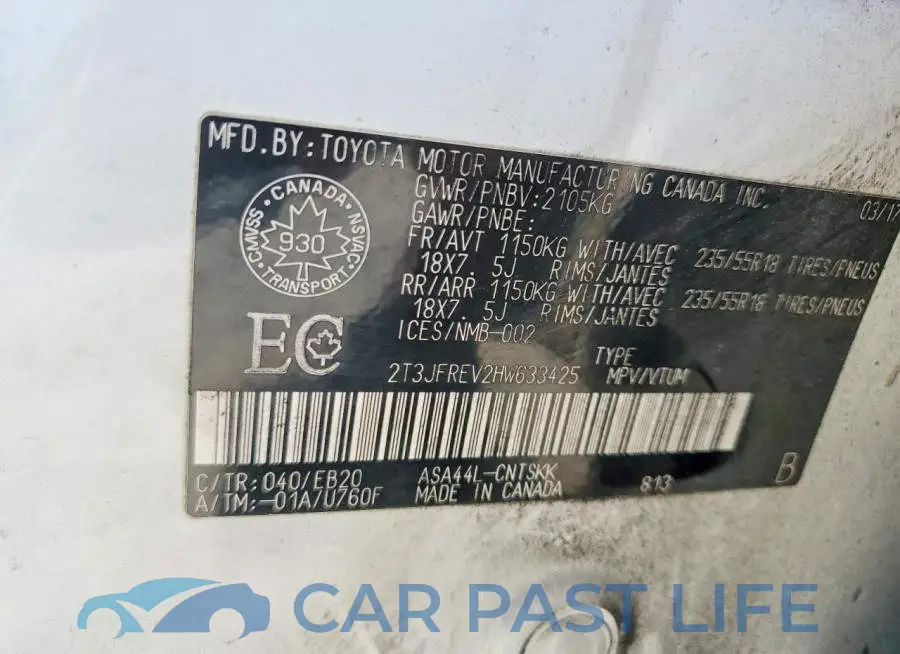 2T3JFREV2HW633425# 14