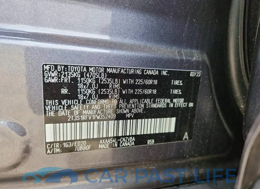 2T3S1RFV1PW352409# 13