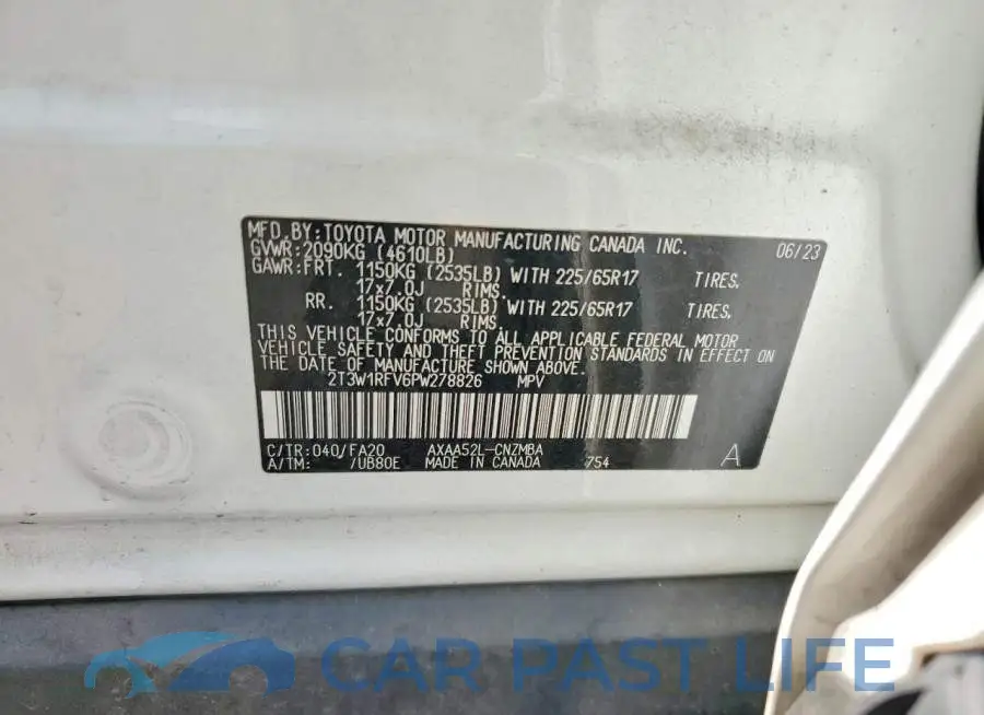 2T3W1RFV6PW278826# 13