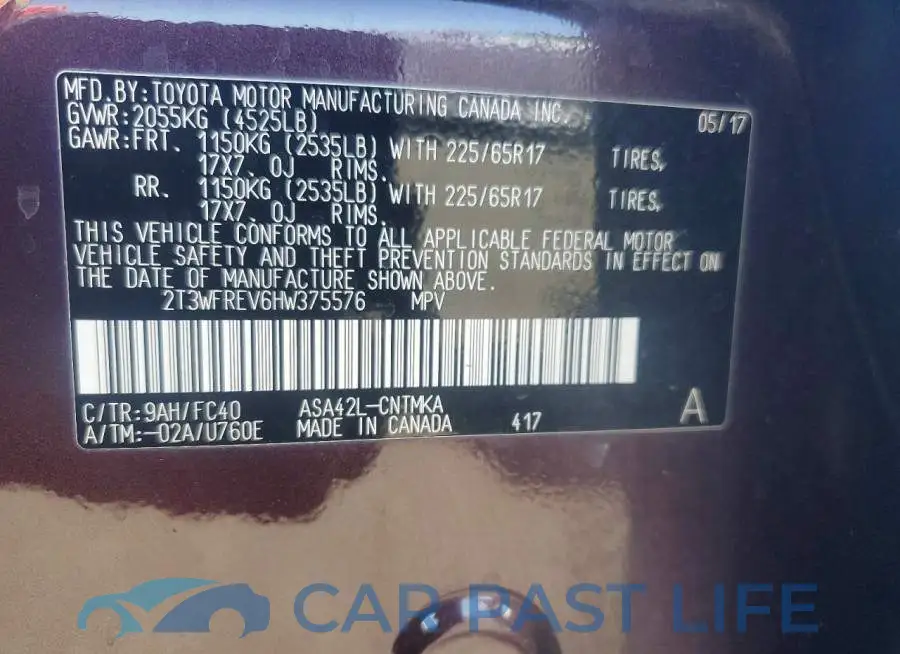2T3WFREV6HW375576# 14