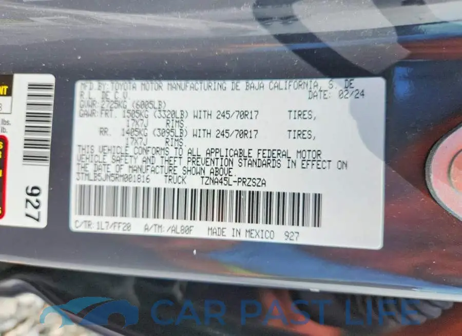 3TMLB5JN5RM001816# 12