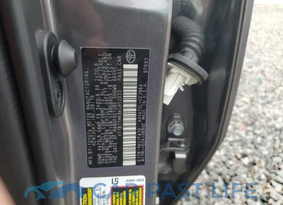 4T1B11HK9KU852033# 12