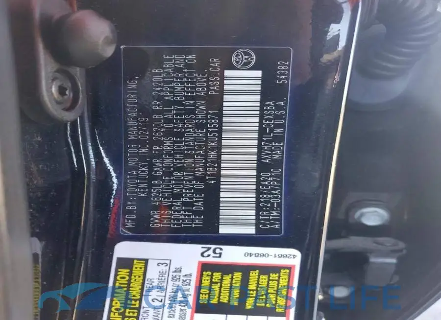 4T1B21HK1KU515871# 12
