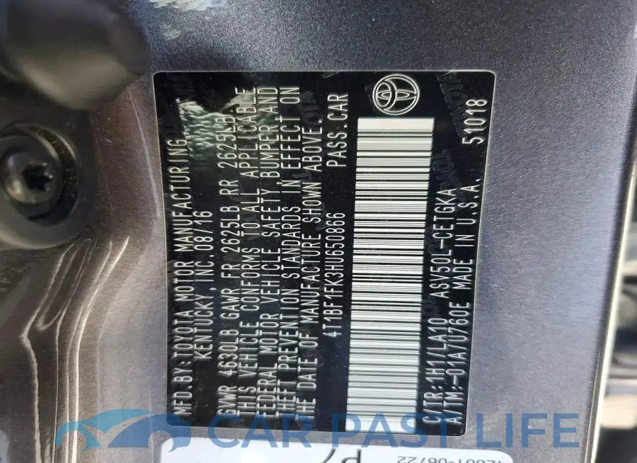4T1BF1FK3HU650866# 13