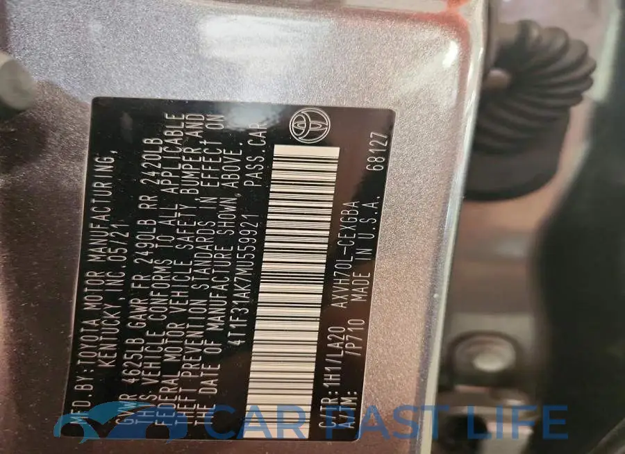 4T1F31AK7MU559921# 12