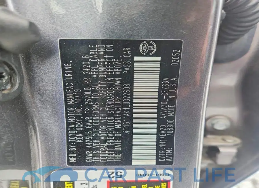 4T1G11AK1LU322608# 12