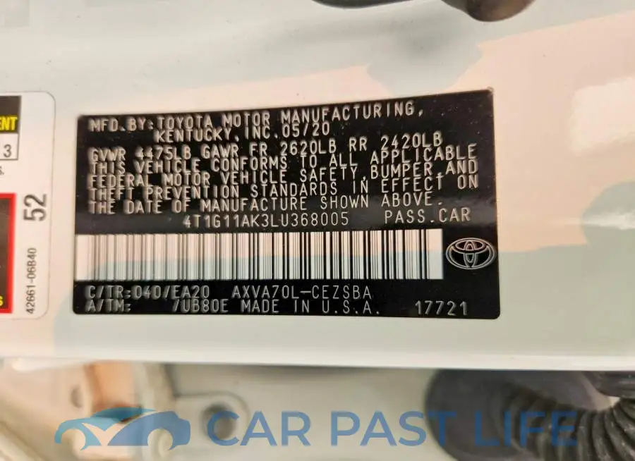 4T1G11AK3LU368005# 12