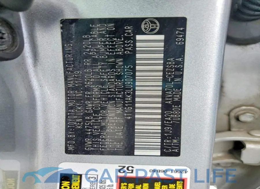 4T1G11AK3LU907075# 13