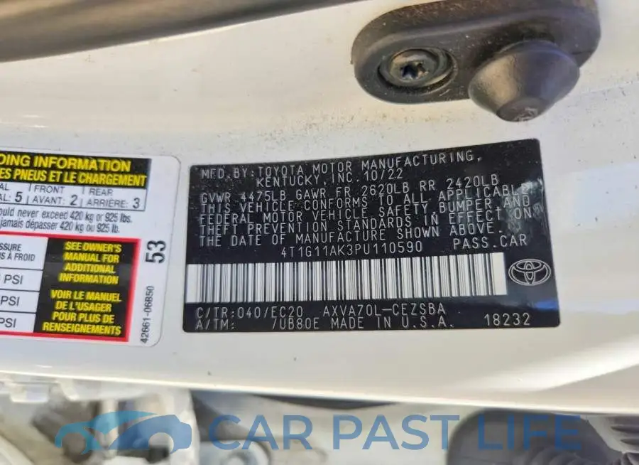 4T1G11AK3PU110590# 12