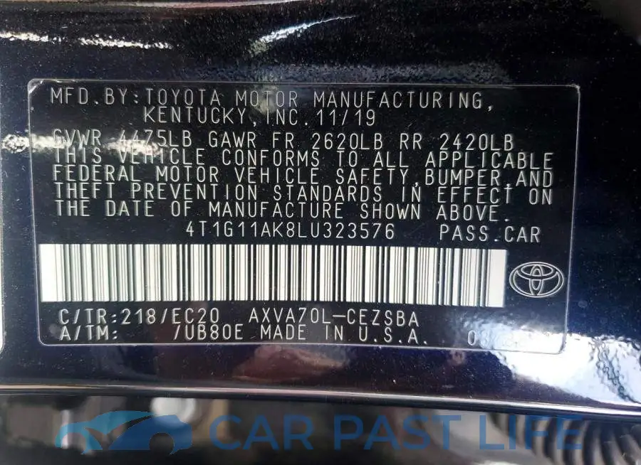 4T1G11AK8LU323576# 13